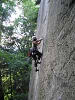 Jenn leading Zip. (Category:  Rock Climbing)