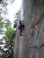 Jenn leading Zip. (Category:  Rock Climbing)