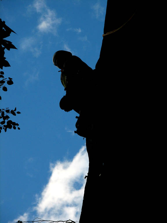 Jenn leading Zip. (Category:  Rock Climbing)