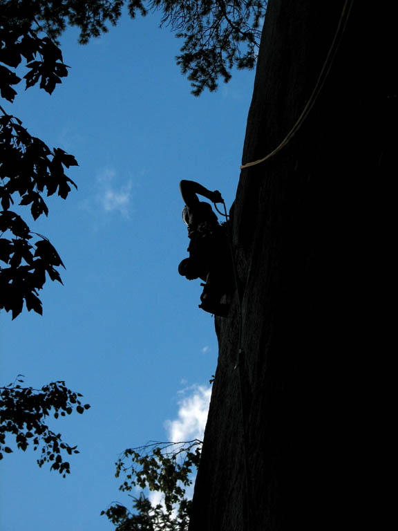 Jenn leading Zip. (Category:  Rock Climbing)