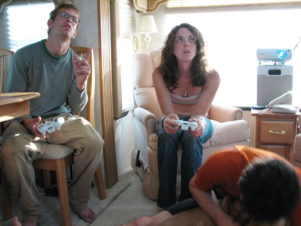 Greg and Bridgette playing XBox. (Category:  Rock Climbing)