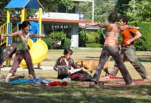 Yoga in the park. (Category:  Rock Climbing)