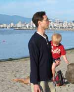 Carl and Jasper on the beach. (Category:  Rock Climbing)