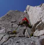 Leading the fifth pitch of McTech Arete. (Category:  Rock Climbing)