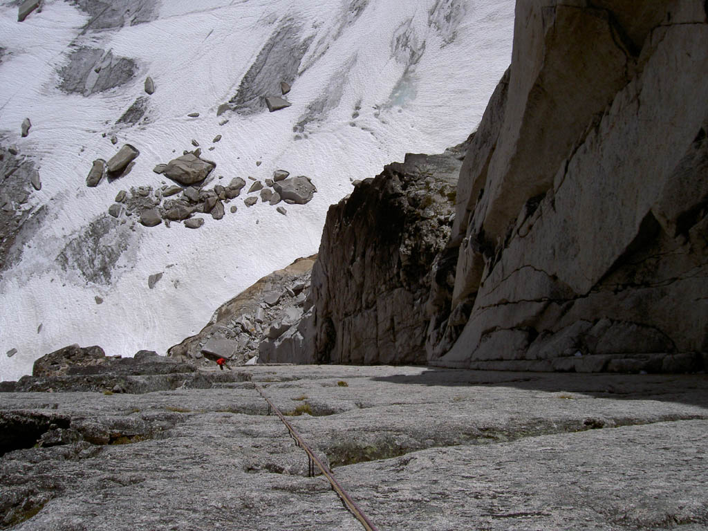 Rappelling off McTech Arete. (Category:  Rock Climbing)