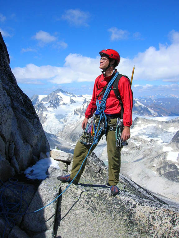 On the NE Ridge of Bugaboo Spire. (Category:  Rock Climbing)