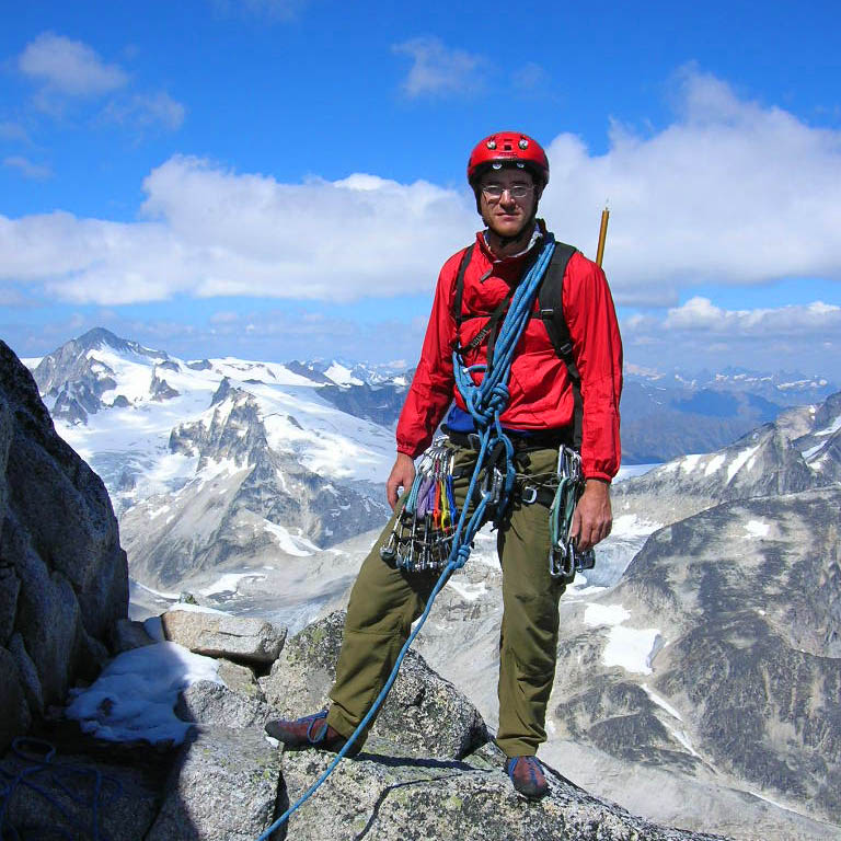 On the NE Ridge of Bugaboo Spire. (Category:  Rock Climbing)