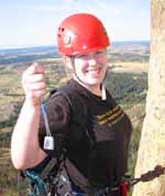 Melissa with her first piece of climbing booty. (Category:  Rock Climbing)