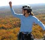 Danica at the top of Disneyland. (Category:  Rock Climbing)