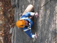 Kristin following Strictly From Nowhere. (Category:  Rock Climbing)