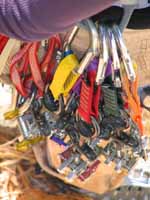 Kristin racked up at the base of RMC. (Category:  Rock Climbing)