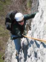 Jason following Conn's East. (Category:  Rock Climbing)