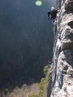 Jason following Conn's East. (Category:  Rock Climbing)