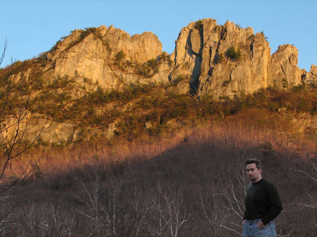 Jason in front of Seneca. (Category:  Rock Climbing)