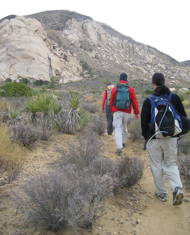 Kristin, me and Aramy hiking to Saddle Rock. (Category:  Rock Climbing)