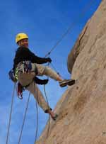 Aramy prussiking up Walk on the Wild Side. (Category:  Rock Climbing)