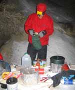 Cooking dinner. (Category:  Rock Climbing)