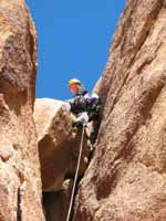 Kristin leading the second pitch of Duchess, Feudal Wall. (Category:  Rock Climbing)