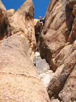 Kristin leading the second pitch of Duchess, Feudal Wall. (Category:  Rock Climbing)