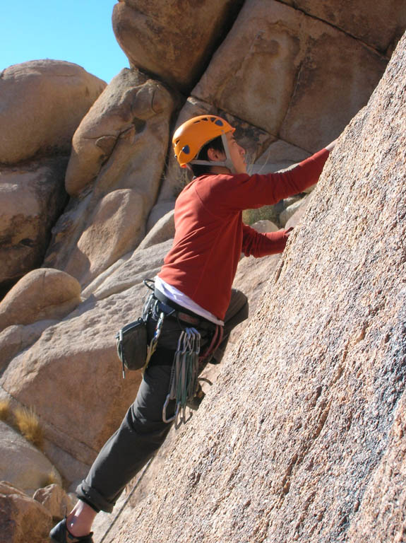 Kenny leading Monaco, Feudal Wall. (Category:  Rock Climbing)