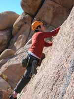 Kenny leading Monaco, Feudal Wall. (Category:  Rock Climbing)