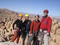 Kristin, Aramy, Kenny and me at the top of Moosedog Tower. (Category:  Rock Climbing)