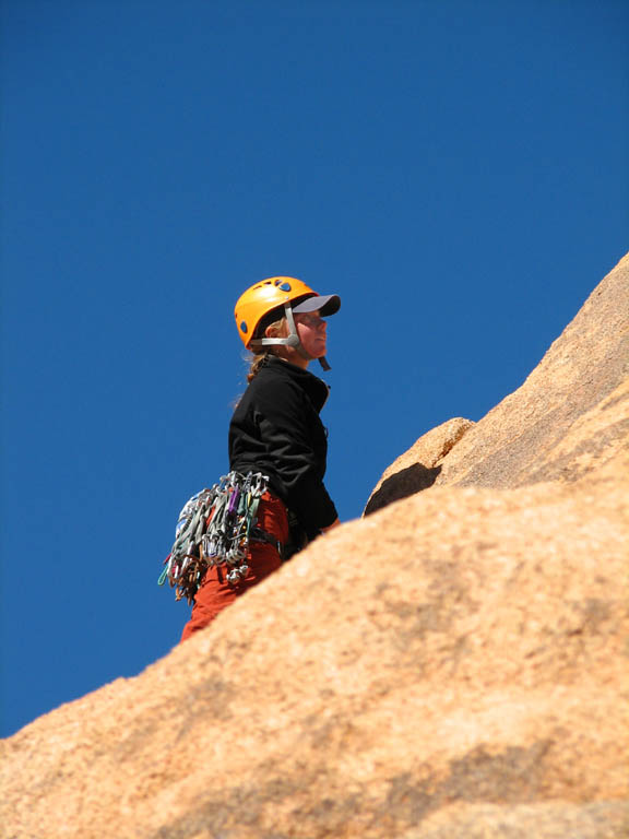 Kristin leading Cellblock, Jailhouse Rock. (Category:  Rock Climbing)