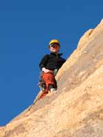 Kristin leading Cellblock, Jailhouse Rock. (Category:  Rock Climbing)