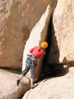 Kristin starting the second pitch of Mike's Books, Intersection Rock. (Category:  Rock Climbing)