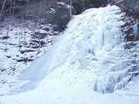 The lower falls at Lick Brook. (Category:  Ice Climbing)
