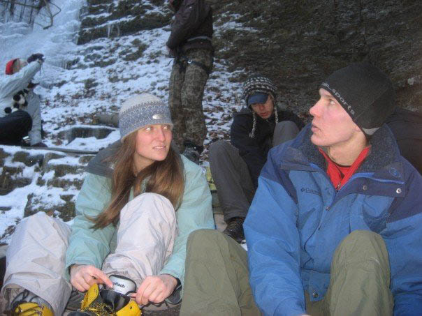 Anna and Keith with Kenny in the background. (Category:  Ice Climbing)