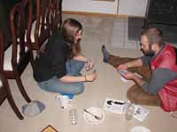 Anna and Ben playing cribbage. (Category:  Party)