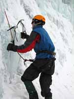 Keith climbing Mate, Spawn and Die. (Category:  Ice Climbing)