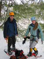 Keith and Anna after snowshoeing to the top of the gorge. (Category:  Ice Climbing)