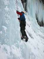 Keith climbing Mate, Spawn and Die. (Category:  Ice Climbing)