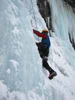 Keith climbing Mate, Spawn and Die. (Category:  Ice Climbing)