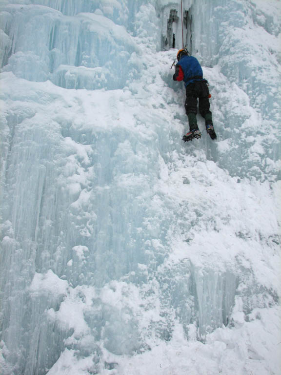 Keith climbing Mate, Spawn and Die. (Category:  Ice Climbing)