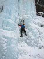 Keith climbing Mate, Spawn and Die. (Category:  Ice Climbing)