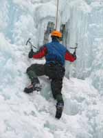 Keith climbing Mate, Spawn and Die. (Category:  Ice Climbing)