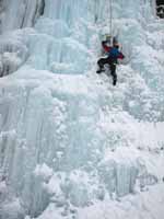 Keith climbing Mate, Spawn and Die. (Category:  Ice Climbing)