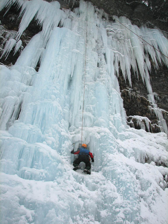 Keith climbing Mate, Spawn and Die. (Category:  Ice Climbing)