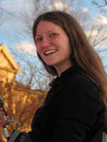 Anna with her new motion lanyard.  Nice sunset on the Arts Quad. (Category:  Tree Climbing)