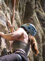 Anna climbing Injured Reserve. (Category:  Rock Climbing)