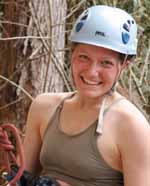 Anna after climbing Injured Reserve. (Category:  Rock Climbing)