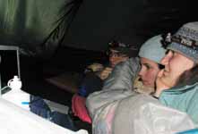 Watching a movie in the tent using Anna's computer. (Category:  Rock Climbing)