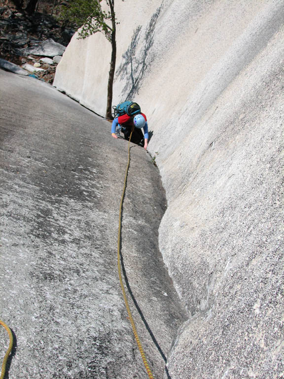 Anna following The Great Arch. (Category:  Rock Climbing)