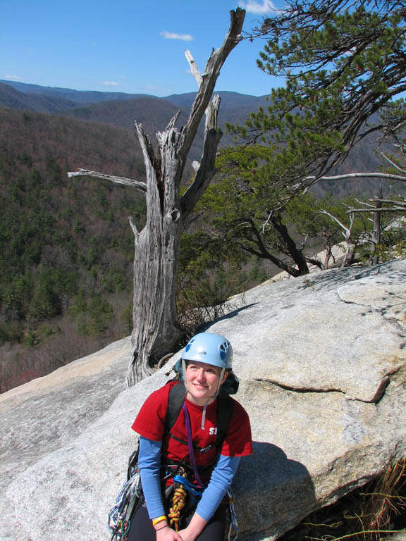 Anna at the top of The Great Arch. (Category:  Rock Climbing)