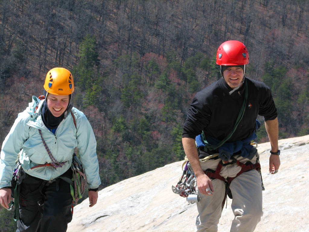 Amanda and Kyle at the top of Stone Mountain. (Category:  Rock Climbing)