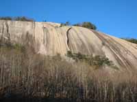 Stone Mountain.  The Great Arch is the large feature in the center of the picture. (Category:  Rock Climbing)