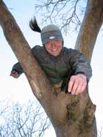 Anna in an interesting tree. (Category:  Rock Climbing)